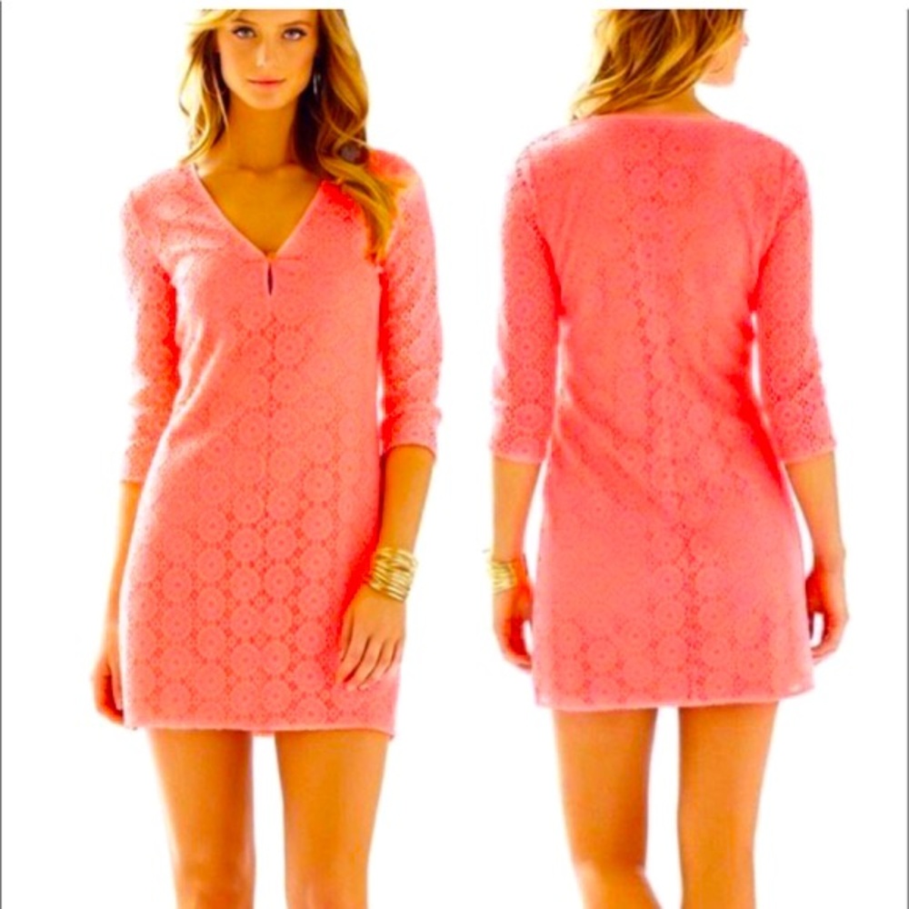 ⛱ Pucker Pink Breakers Lace Lilly Pulitzer Dress 🌊
